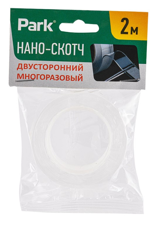 Нано-скотч двусторонний прозрач. Park 2м 103909