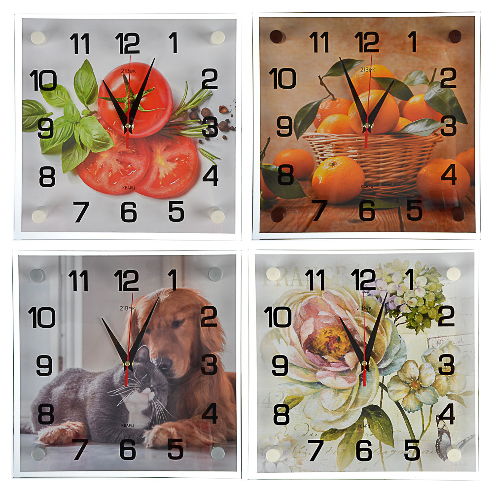 Часы настенные 25х25см картины кварц., стекло 581-819