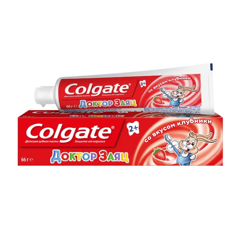 Colgate паста зубная детская гелевая Доктор Заяц с клубникой 50мл