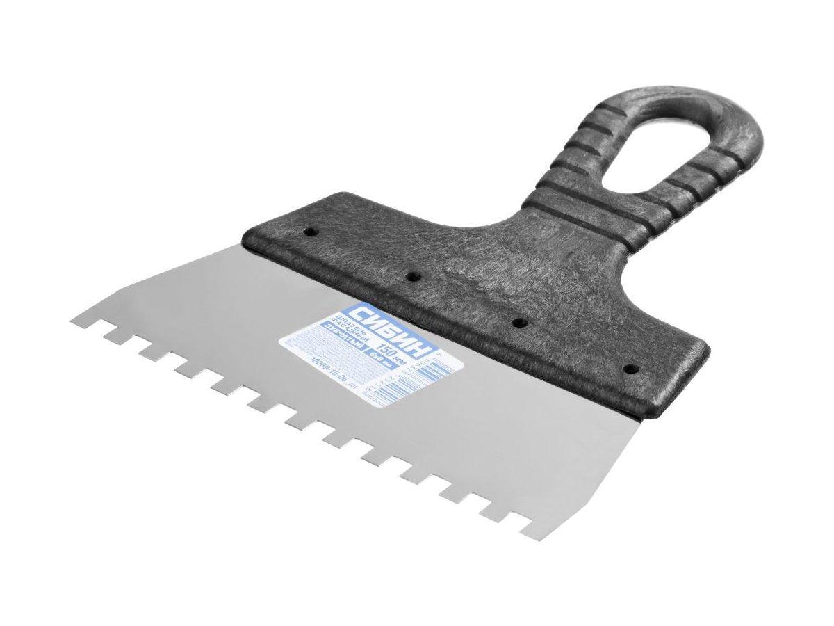 Шпатель зубчатый 6х6 мм 200мм, 683-152