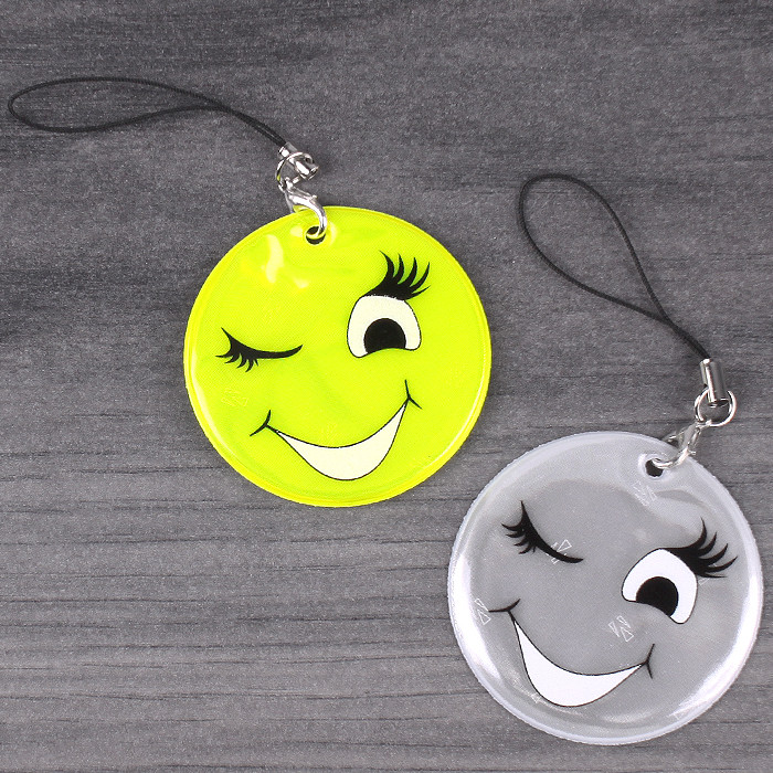 Светоотражающий брелок смайлик, DV-4658