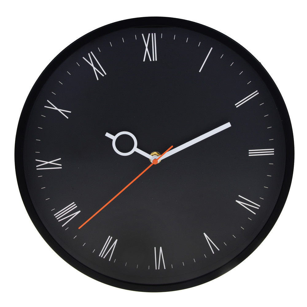 Часы настенные круглые, пластик, d30 см, тикающий ход, 1xАА, 581-081