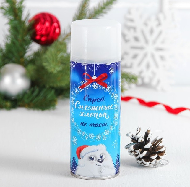 Спрей-снежные хлопья 250 мл, нетающие, цвет белый 4292797