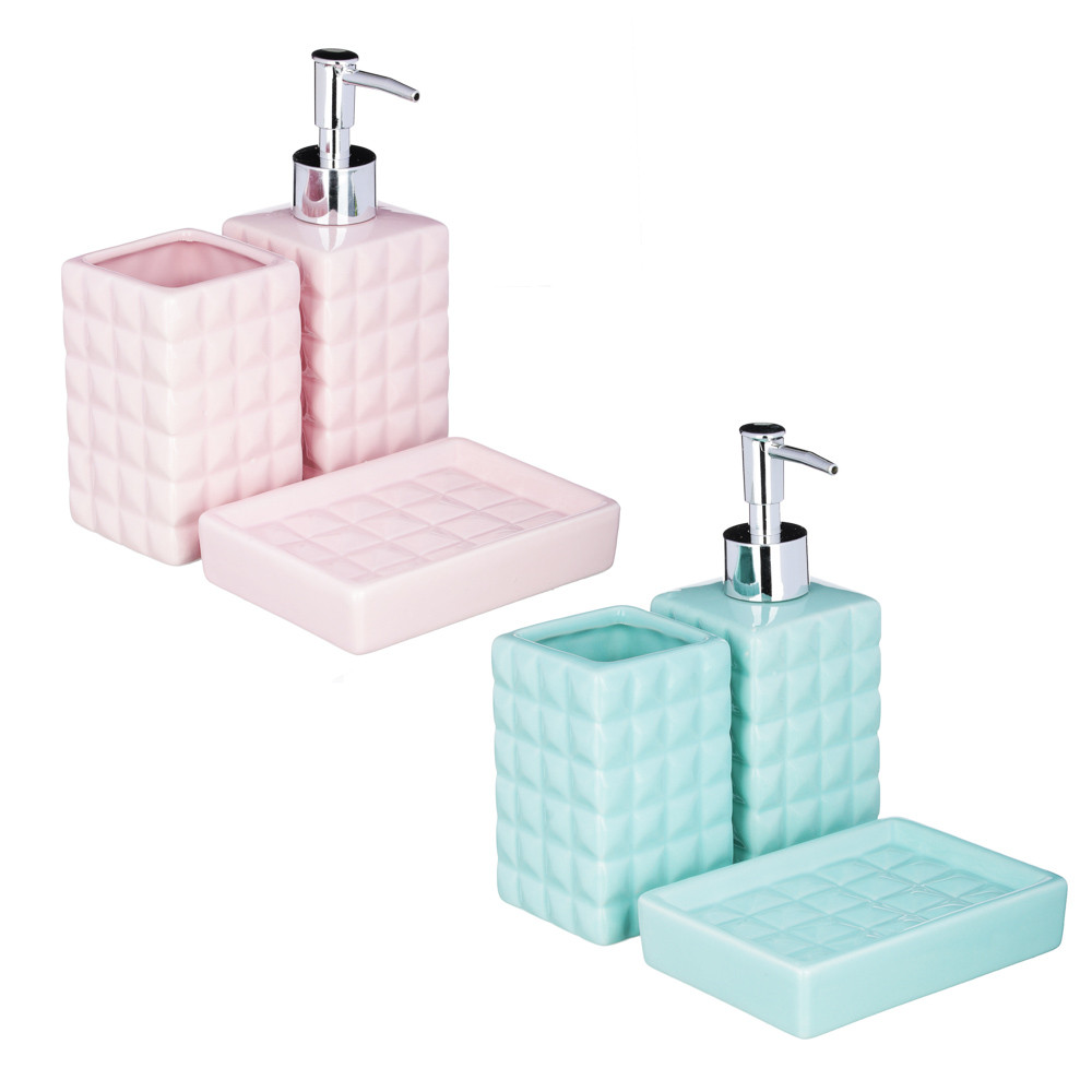 Набор для ванной 3 пр., керамика, Грани будущего, 2 цвета VETTA 463-007