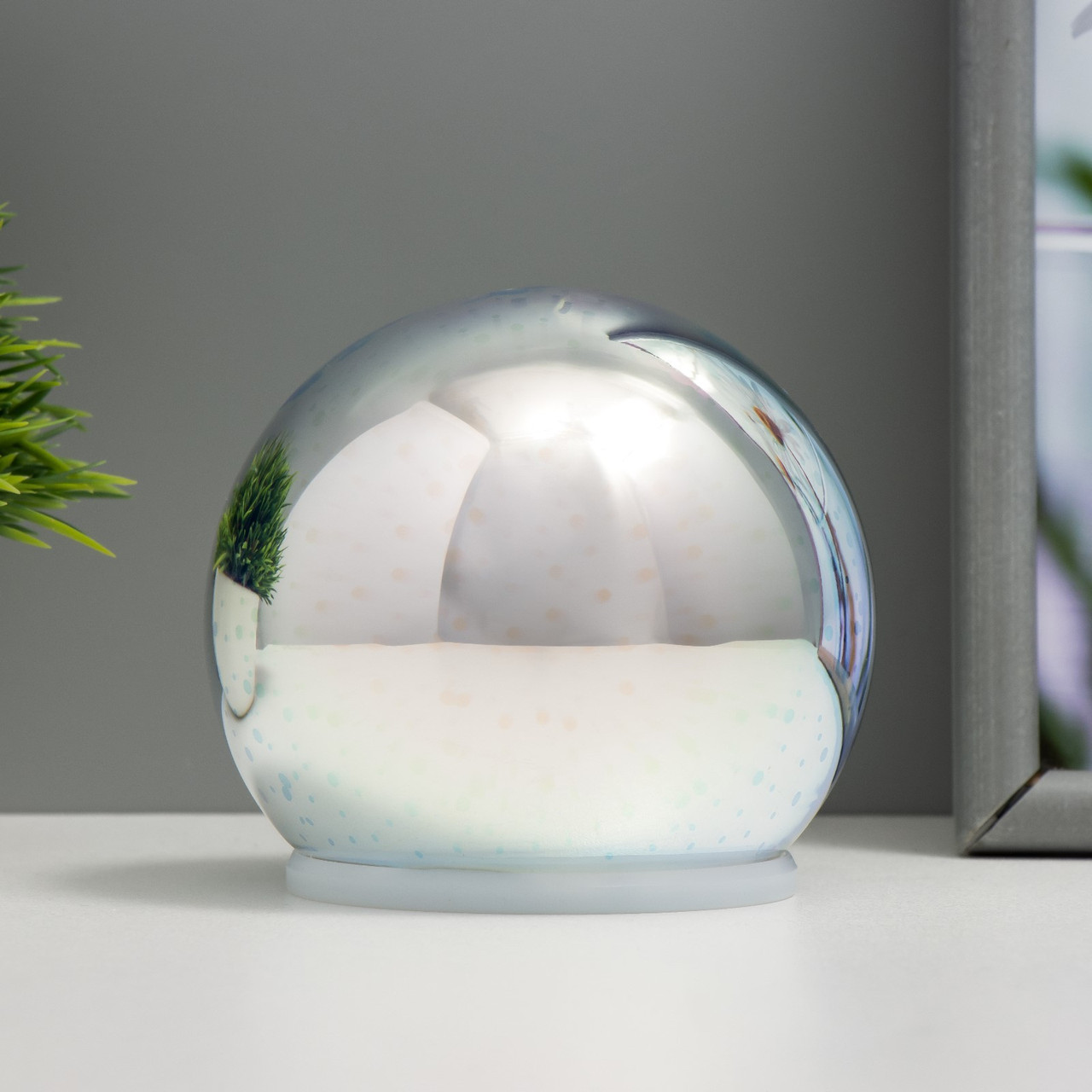 Ночник Зеркальный шар небо LED RGB, от бат., хром, RISALUX 9561412