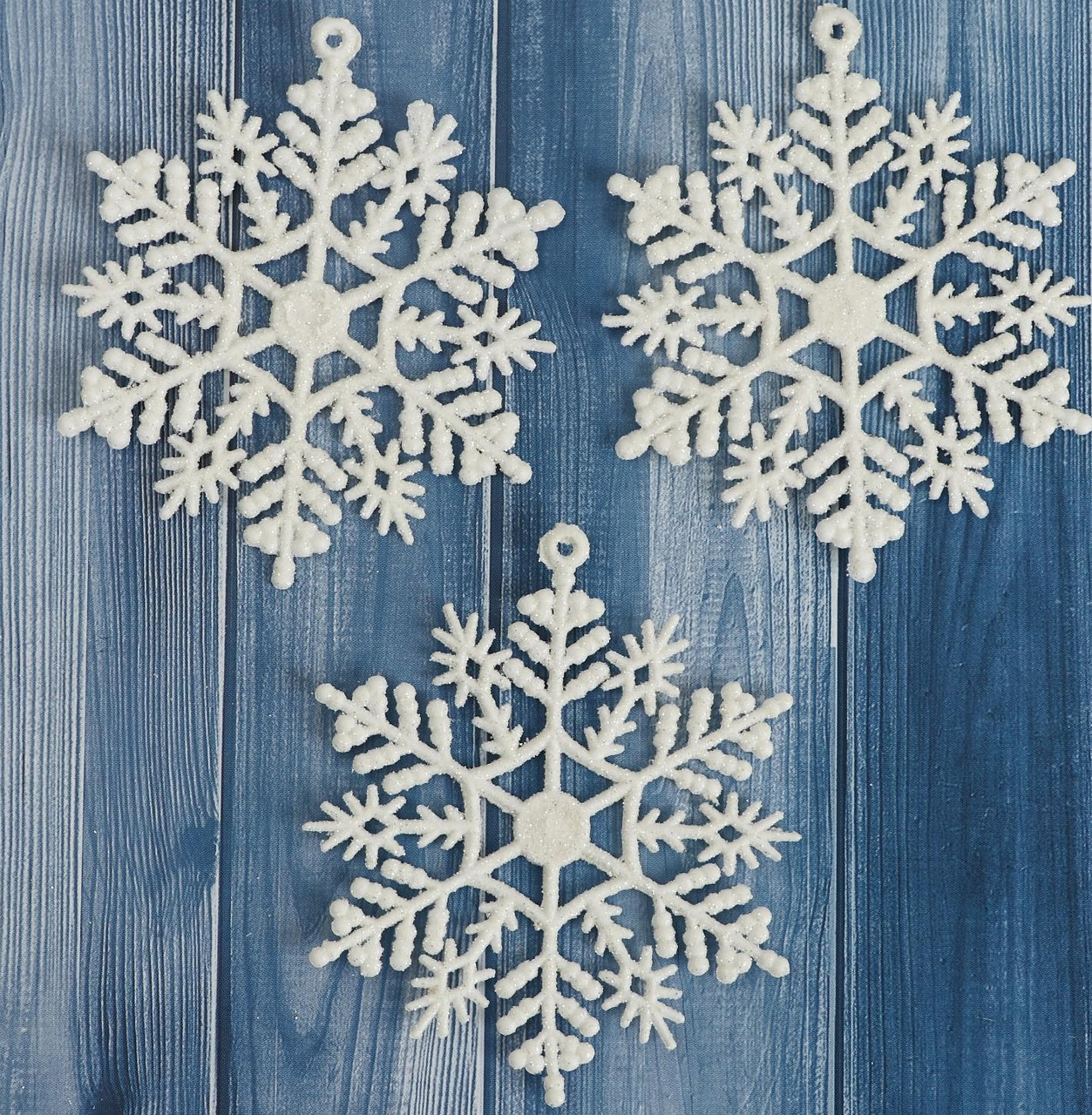 Украшение елочное Белая снежинка (набор 3 шт) d-7 см 2371292