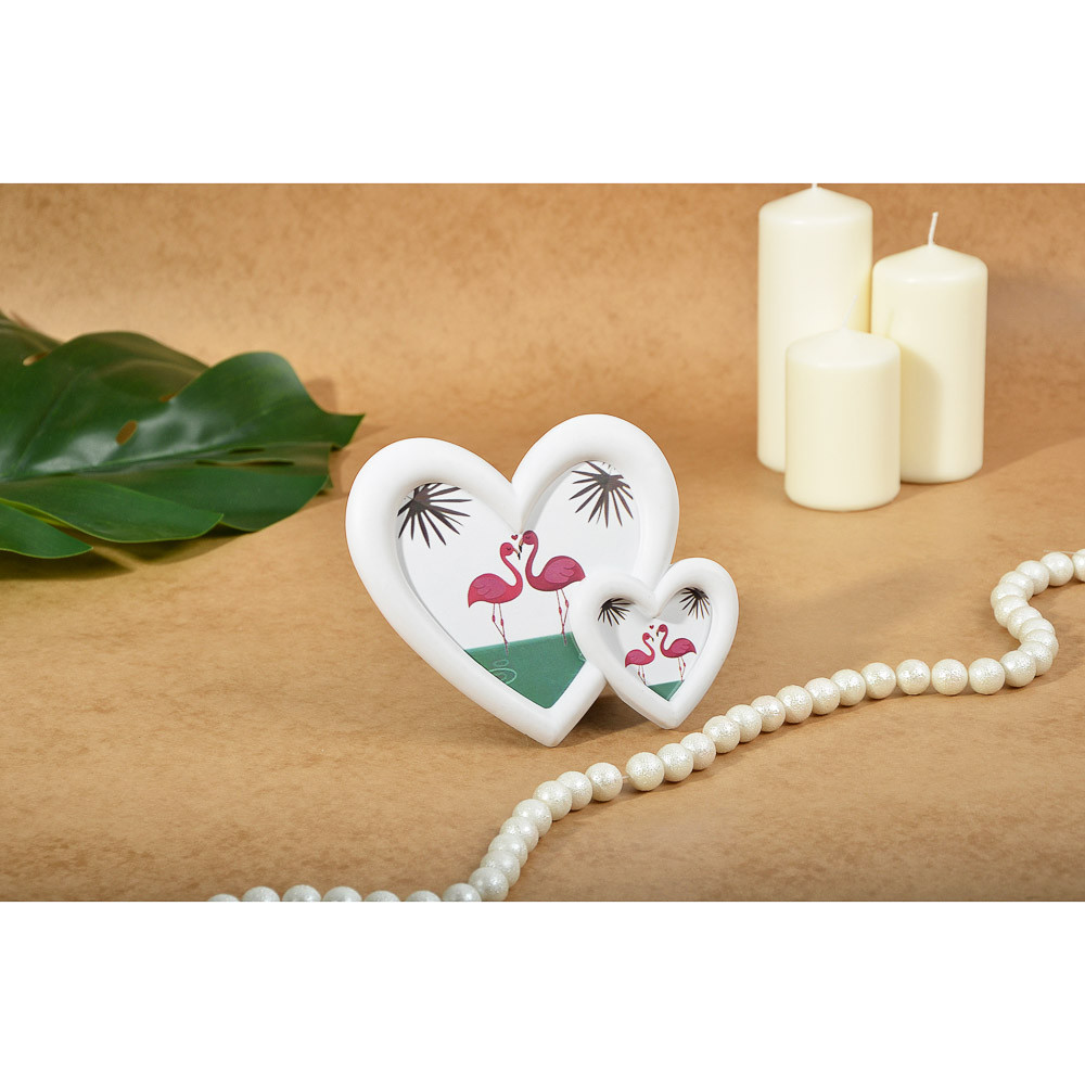 Фоторамка в виде сердечек, 16,5х16 см, пластик, 424-023