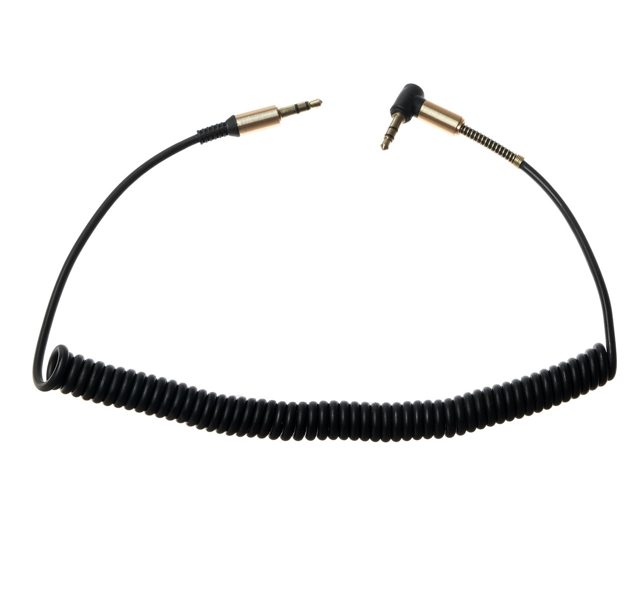 Кабель аудио AUX, Jack 3.5-Jack 3.5, угловой разъём, пружина, 4311049