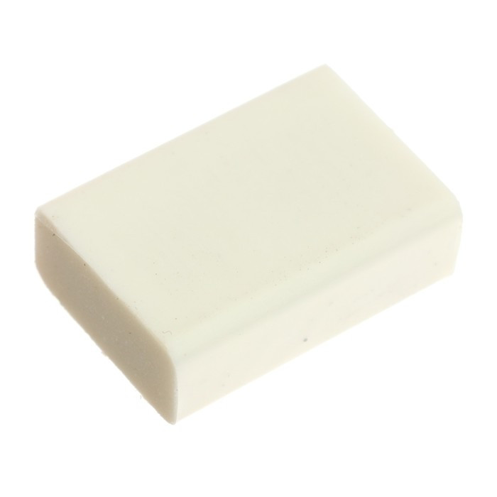 Ластик прямоугольный белый в пленке 7291157