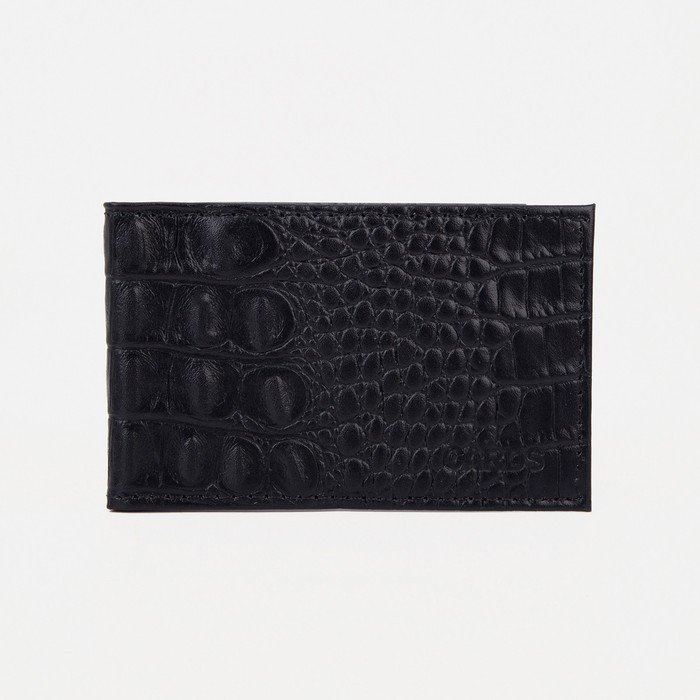 Визитница, горизонт, 11х1х7см, 1ряд, 18л, КРС-кайман, черный 9279534