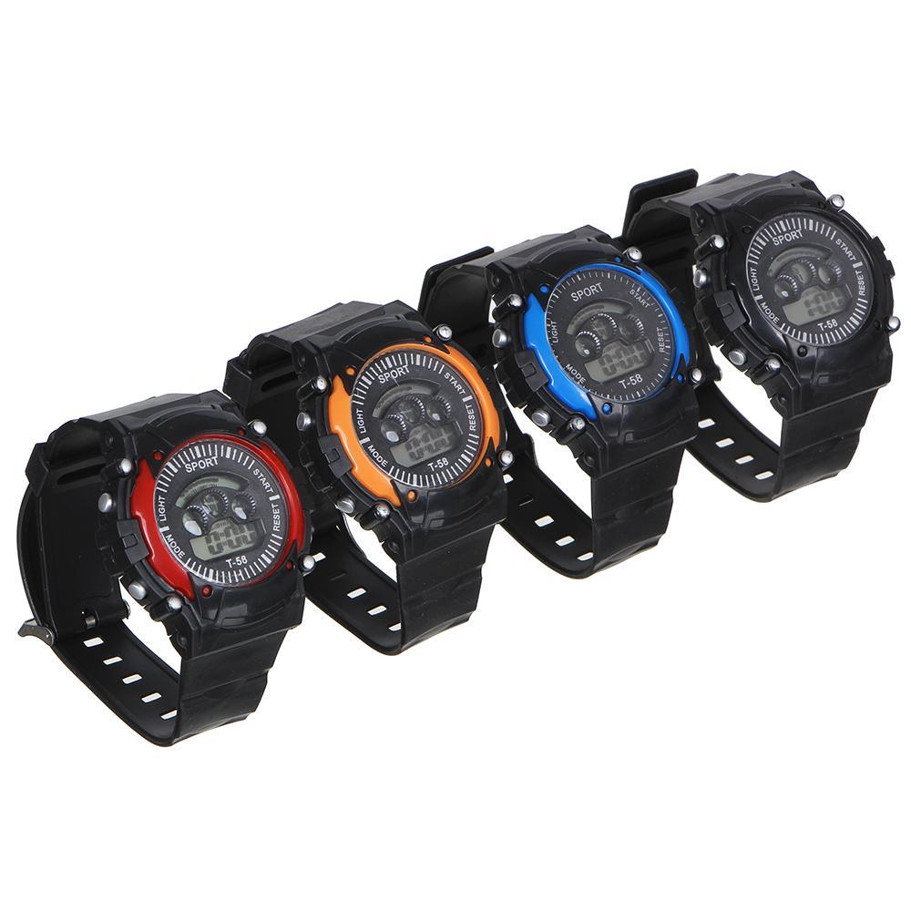 Часы электронные, 4-6 цветов, тип батарейки AG10, ЧН2019-1, 349-558