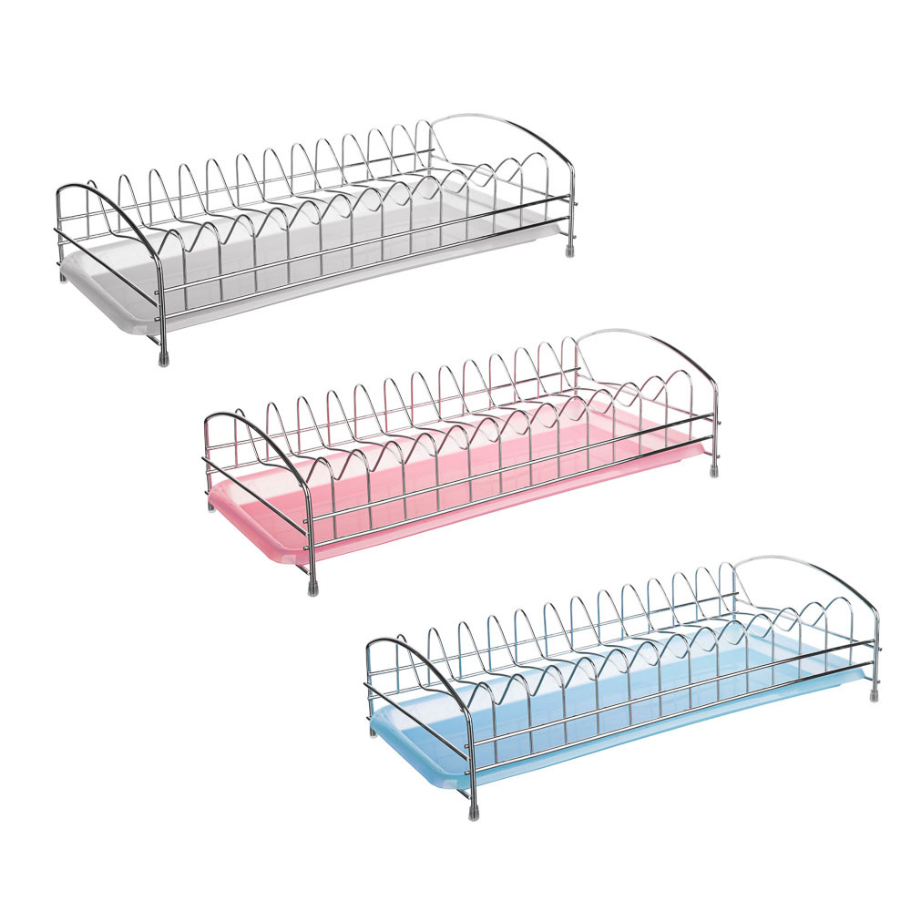 Сушилка для посуды, металл, пластик 40х18х11см, 3 цвета, 485-021