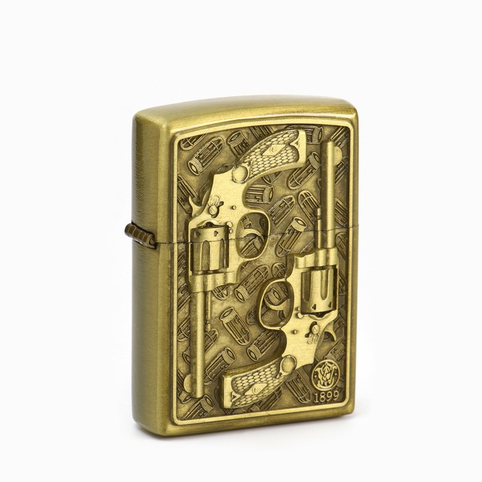 Зажигалка бензиновая Револьвер в подарочной коробке 9039466