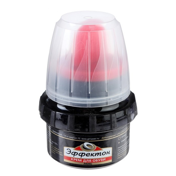 Крем для обуви Эффектон с губкой, черный, банка, 50 мл 629379