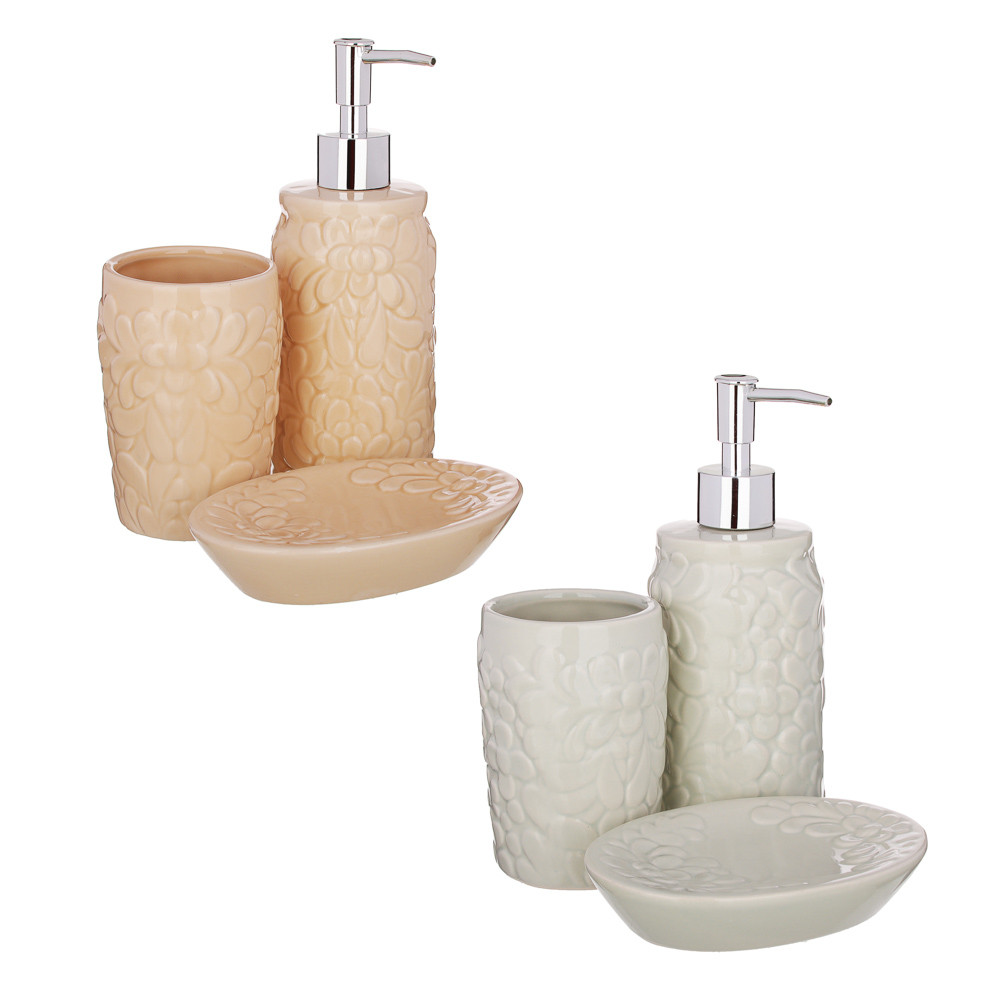 Набор для ванной 3 пр. В гостях у сказки, керамика, 2 цв, 463-110