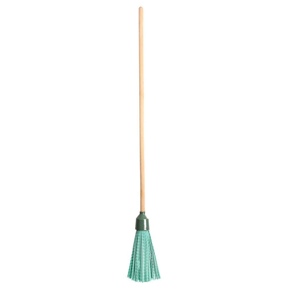 Метла пластиковая круглая, 26x34x110см, с деревянным черенком, №10, 444-286