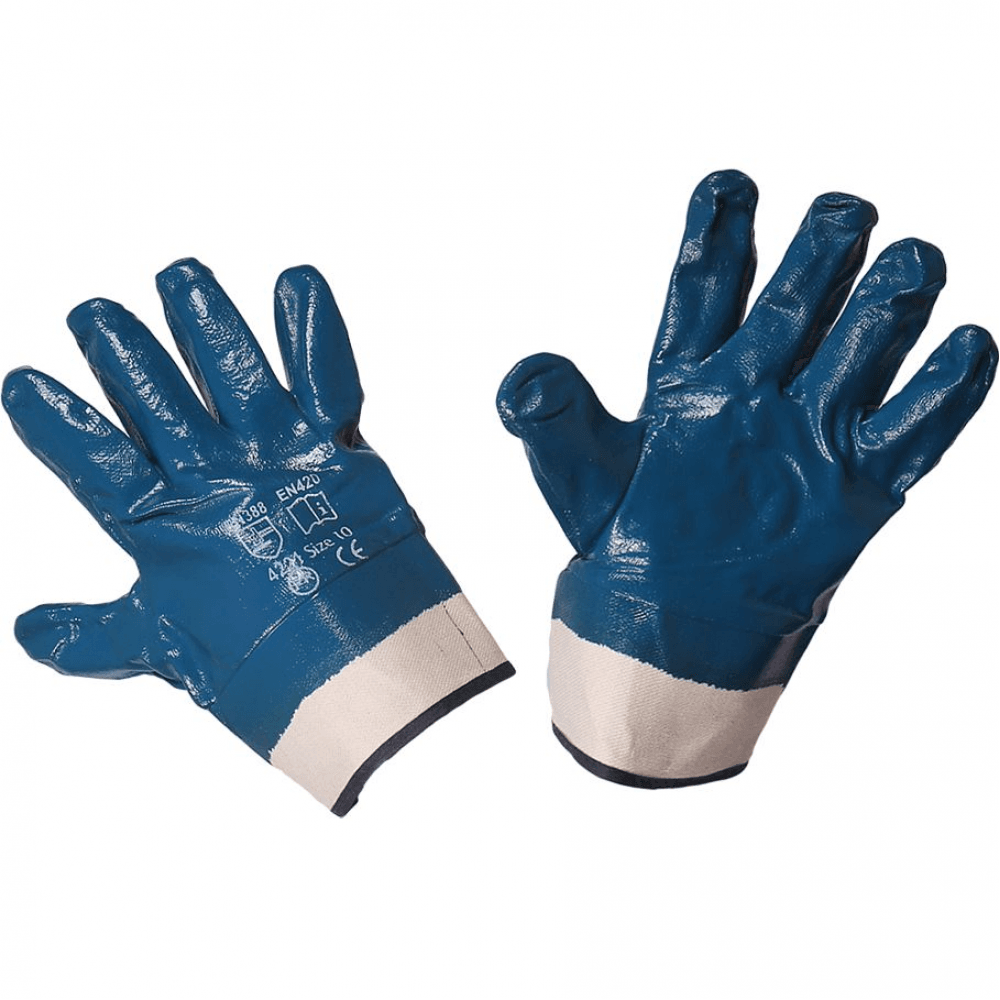 Перчатки нитриловые (полный облив, крага)