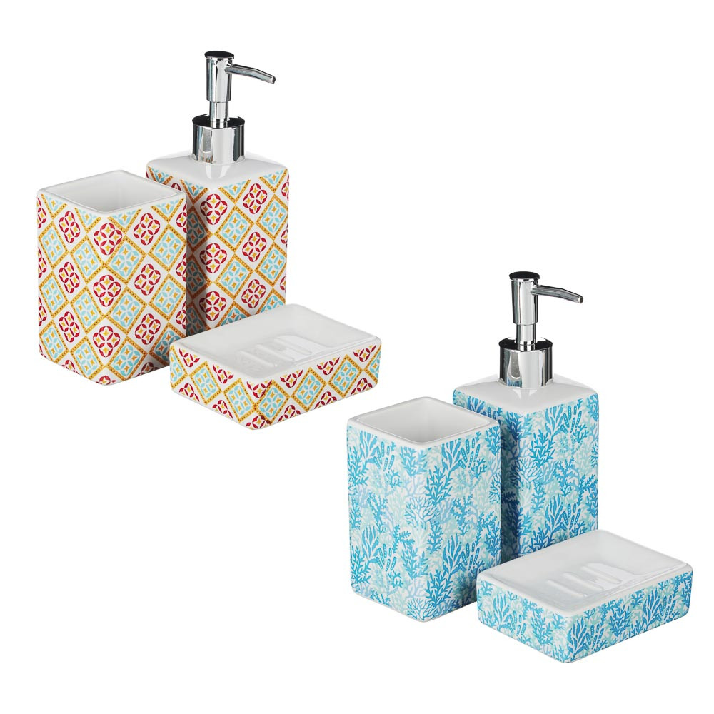 Набор для ванной 3 пр., керамика, Уют, 2 дизайн., VETTA, 463-941