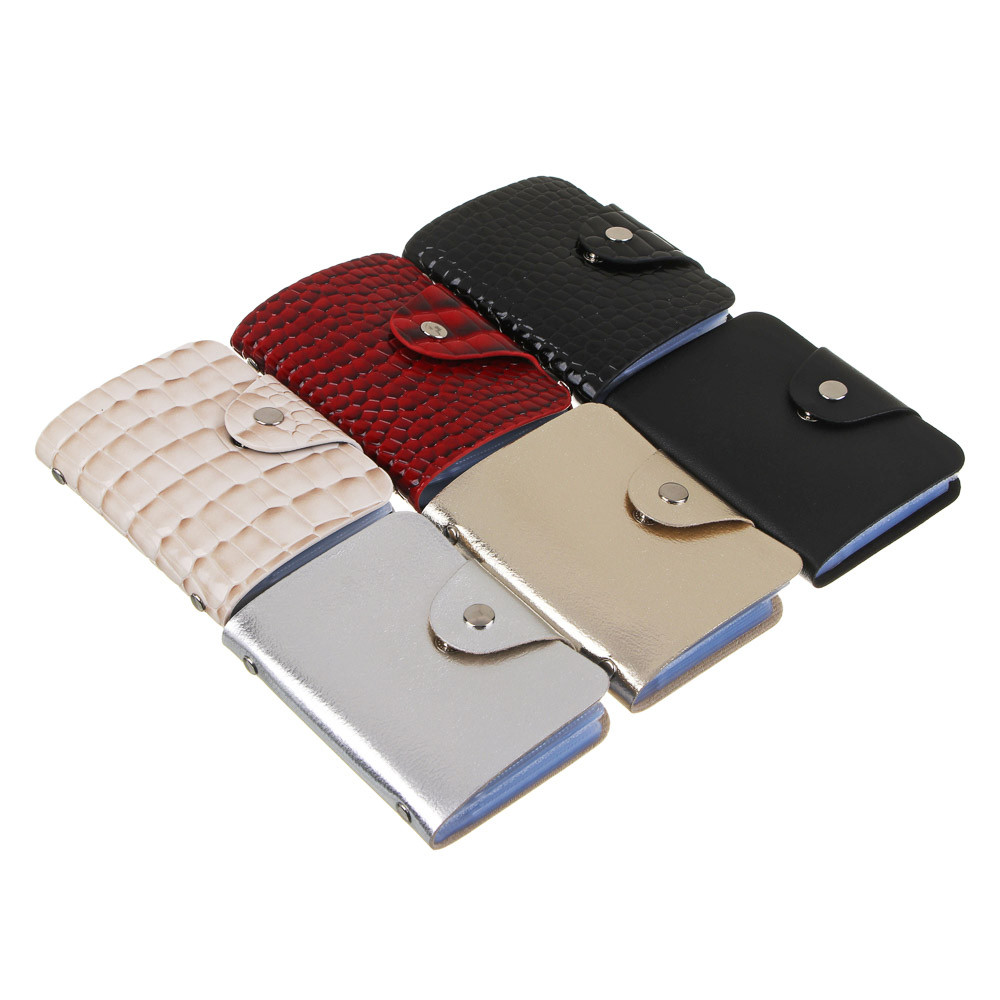 Визитница-картхолдер на 26 карт на кнопке, ПУ, 10,2х7,5х1,5см, 334-024