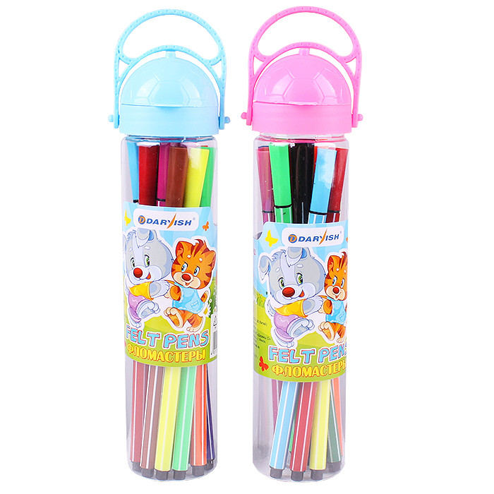 Фломастеры 12цв  "Darvish" в тубусе DV-1117-12