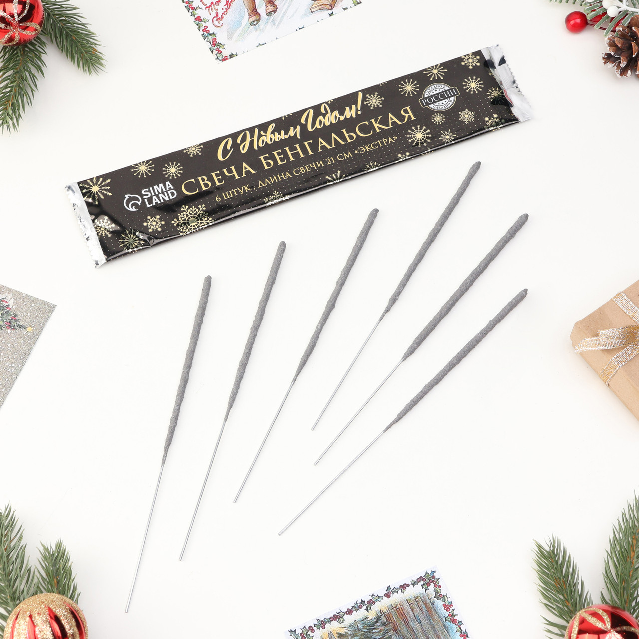 Бенгальские огни, 21 см, 6 штук, 5185624