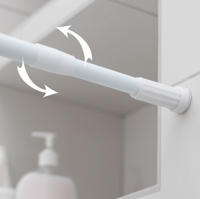 Карниз для ванной комнаты 110-200 см белый 655656