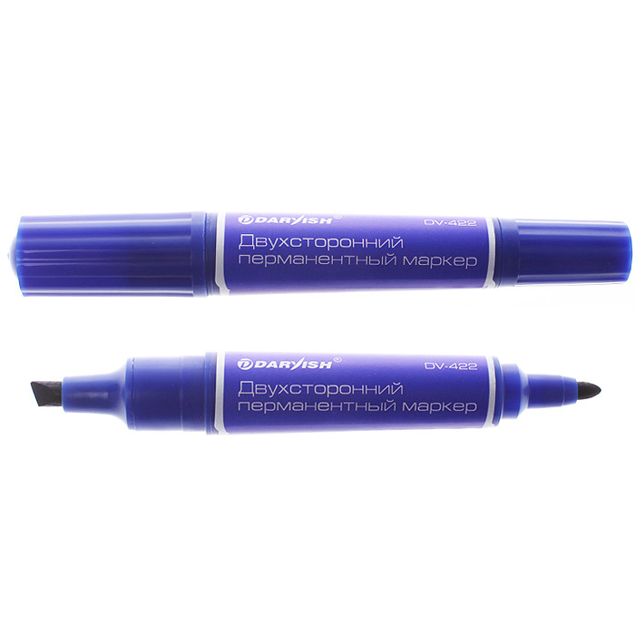 Маркер-перманент  2-х сторонний Darvish синий