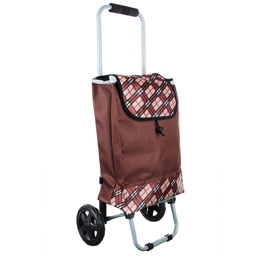 Тележка + сумка, грузоподъемность до 15кг, брезент, ЭВА, 32х22х86см, колесо d15см, HT-196-A 467-019