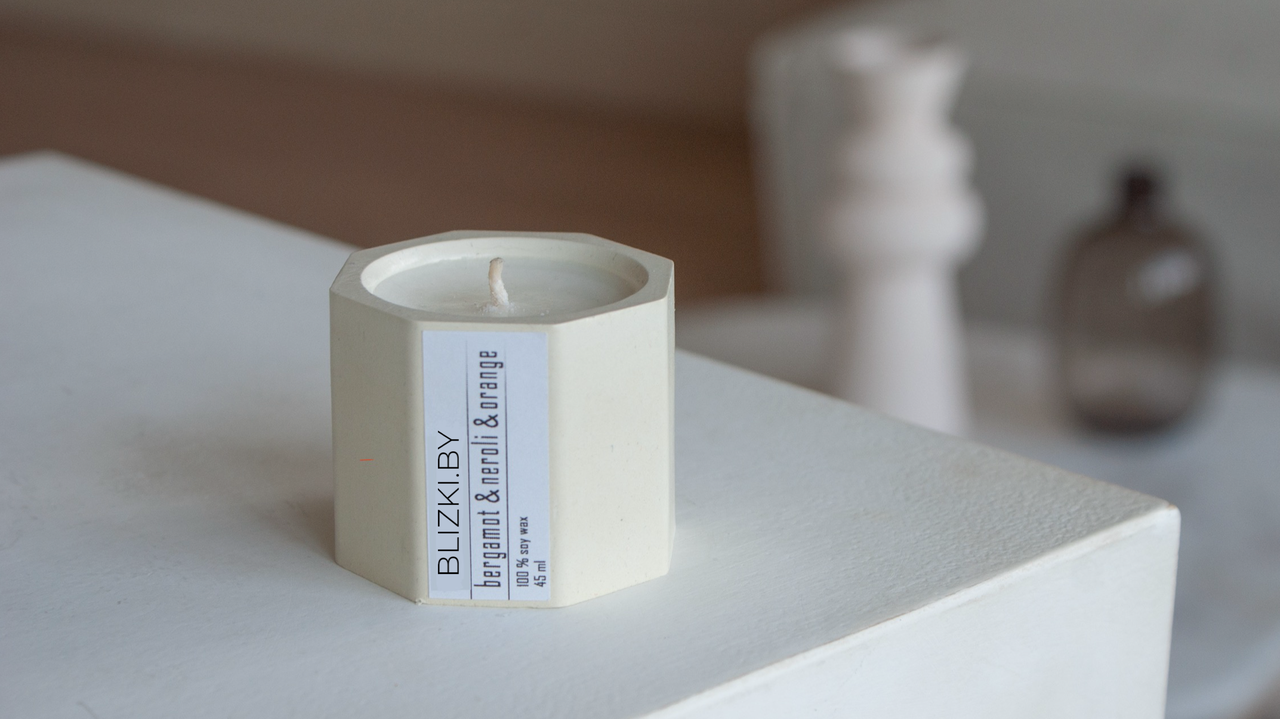 Свеча ароматическая ручной работы Восьмигранник, 8ч горения, РБ