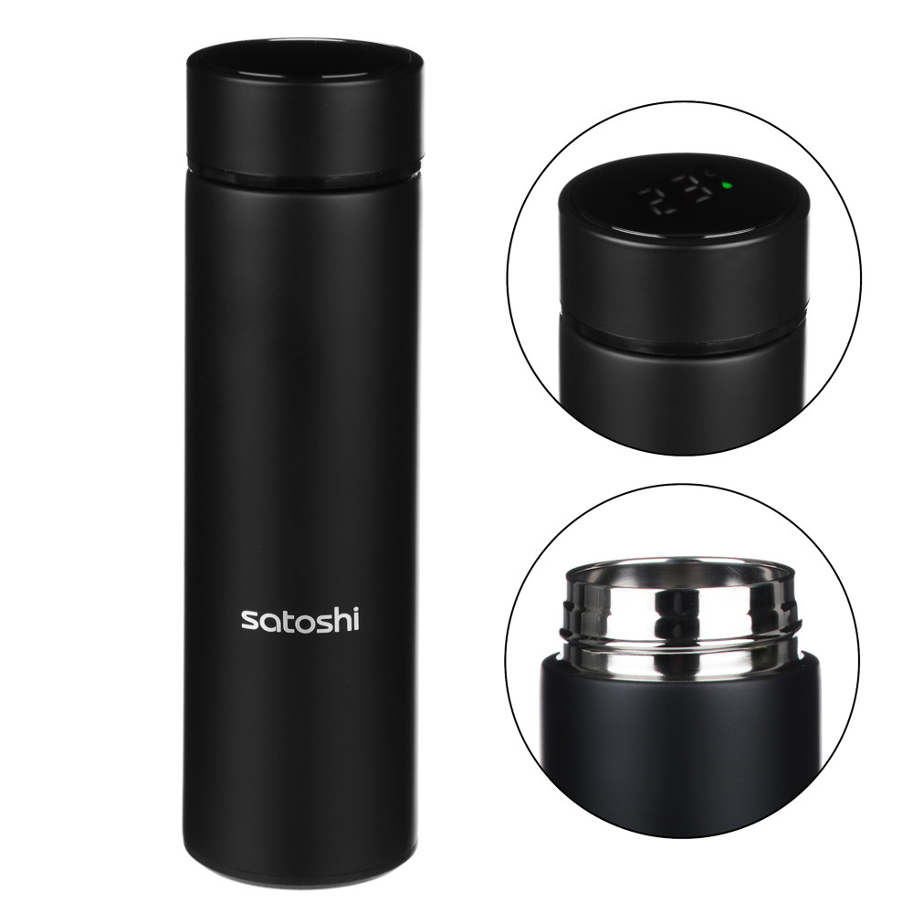 Термос-кружка с датчиком температуры 450мл, нерж.сталь, 841-823