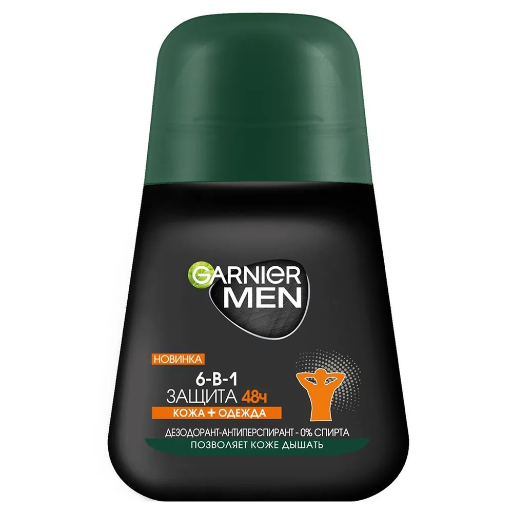 Антиперспирант Garnier Men роликовый 6 в 1 50мл Защита 48ч, Россия