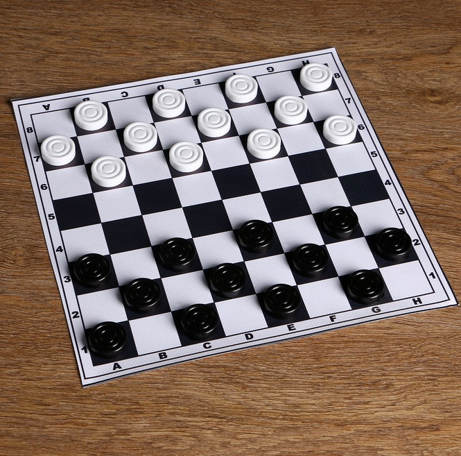 Шашки с виниловой доской (30х30см) в комплекте d-3см, h-0,9см 4871967