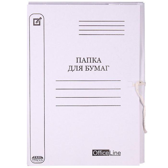 Папка картон. Дело с завязками белая мелованная 320г/м2 ПО-4830