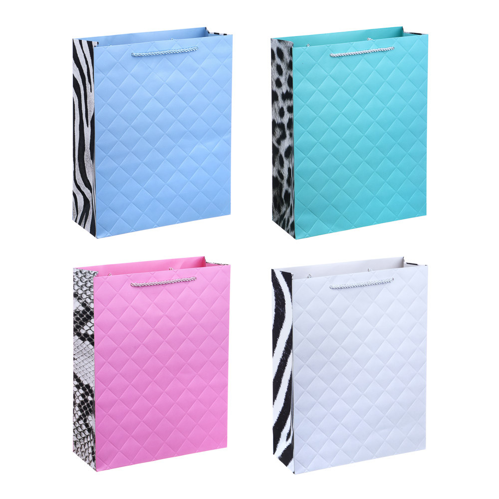 Пакет подарочный из высококач. бумаги с рельефным узором, 26x10x32 см, 507-123