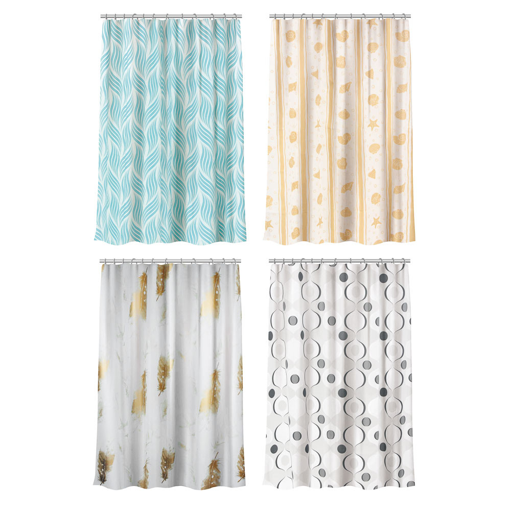 Шторка для ванной, ПЕВА, 60 г/м2, 180x180см, "Вертикаль", 4 дизайна VETTA 461-524