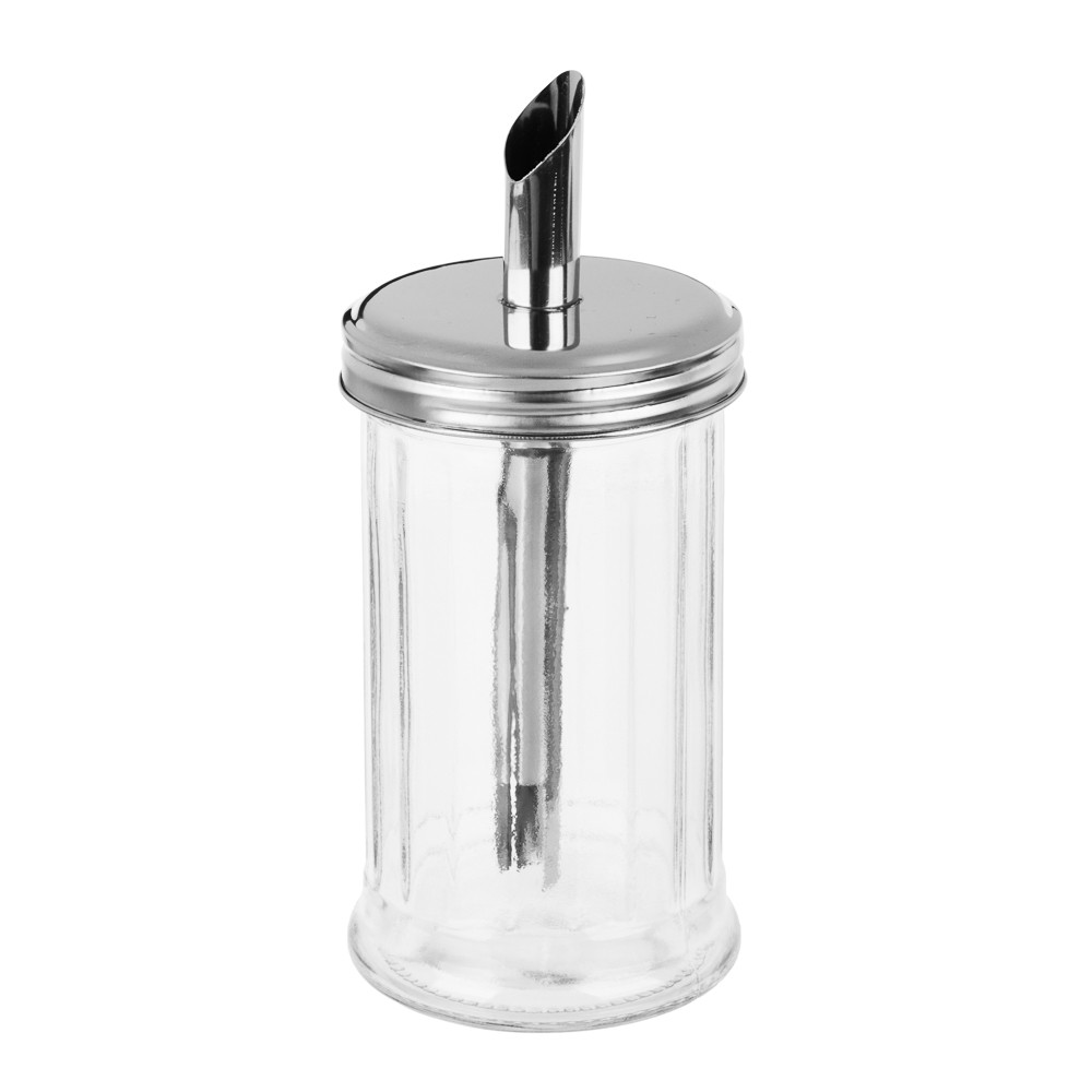 Сахарница с дозатором стекло 7,6x16см 350мл, нерж.сталь 828-338