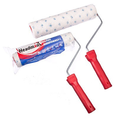 Валик в сборе МИКРОФИБРА 250мм, D40мм, ворс 9мм, пл.ручка HEADMAN 681-031