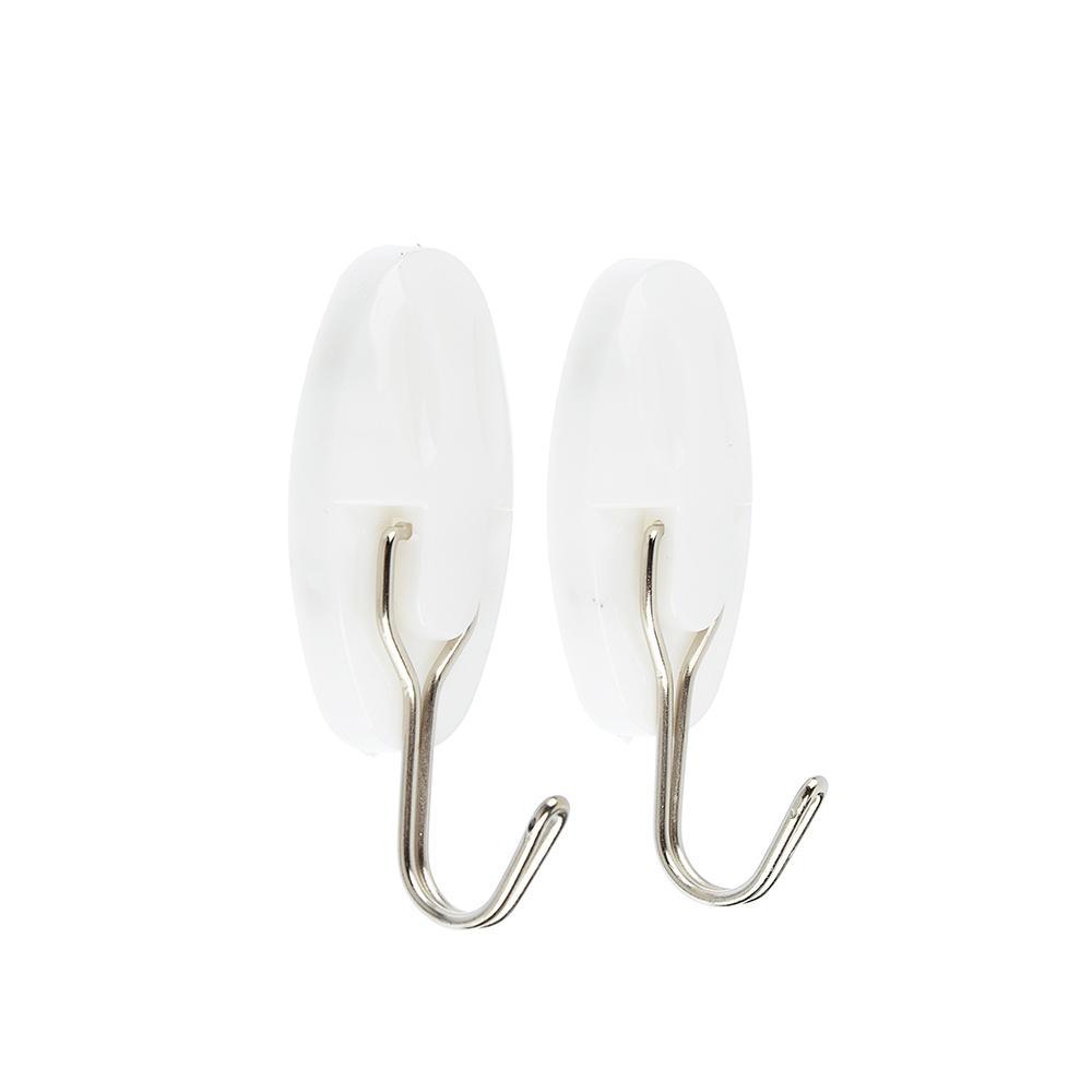 Набор крючков самоклеящихся, 2 шт, до 0,5кг, пластик, металл, 2,5x5см, ВЕСЕЛЫЙ РОДЖЕР 440-173