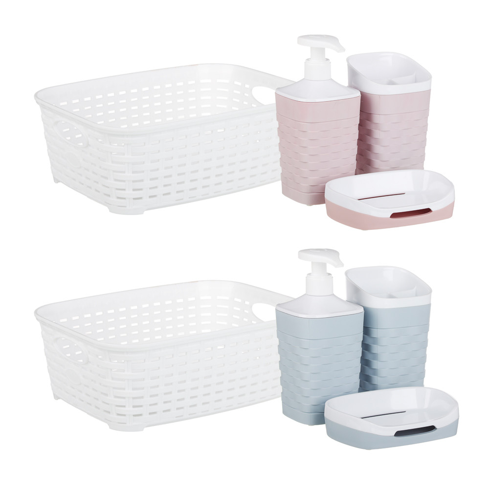 Набор для ванной комнаты REEF 4 предмета, пластик, пб 463-195