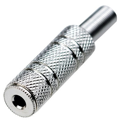 Стерео гнездо 3,5мм, на кабель (никель) (АРБАКОМ) APP-011