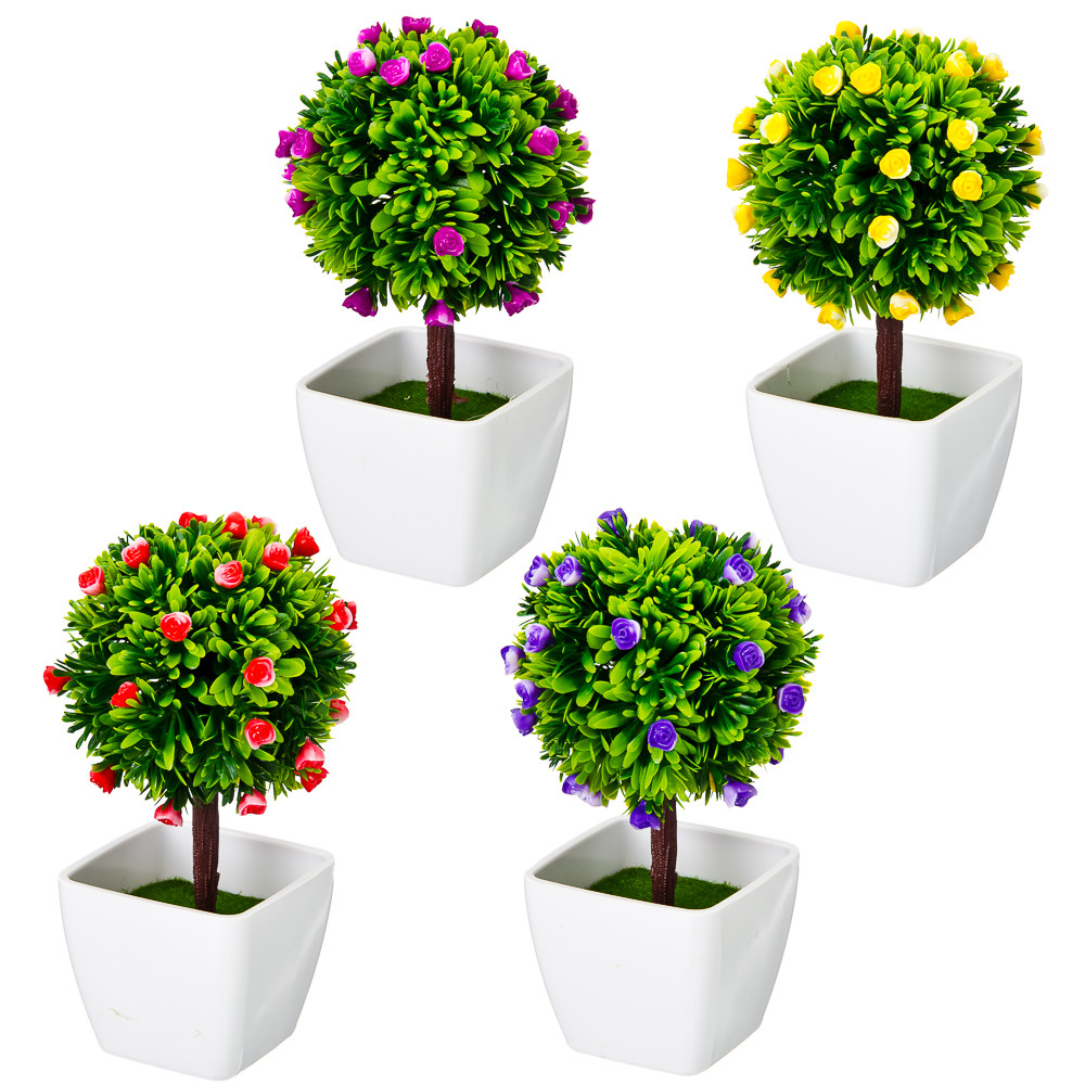 Цветок декоративный в горшке Цветочная коллекция пластик 18,5х10х10 см  501-443