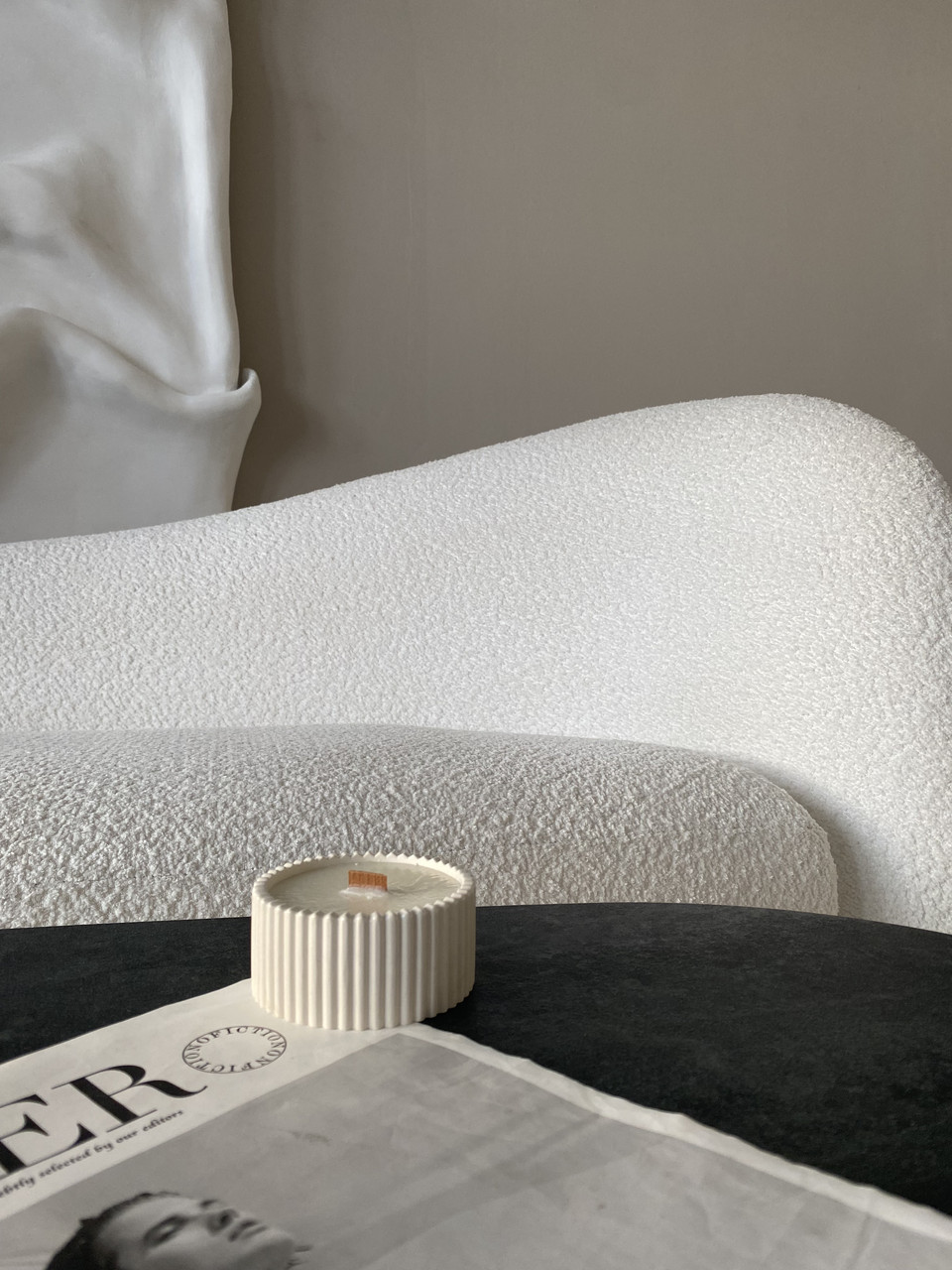 Свеча ароматическая ручной работы Ребристая, 15ч горения, РБ