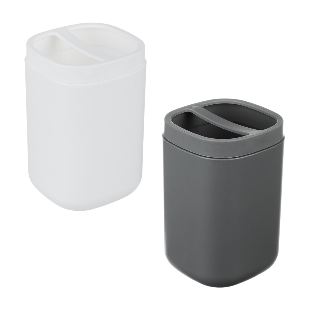 Стакан для зубных щеток и пасты Prime, пластик, 7,5х7,5х11,7см, 2 цв.463-177