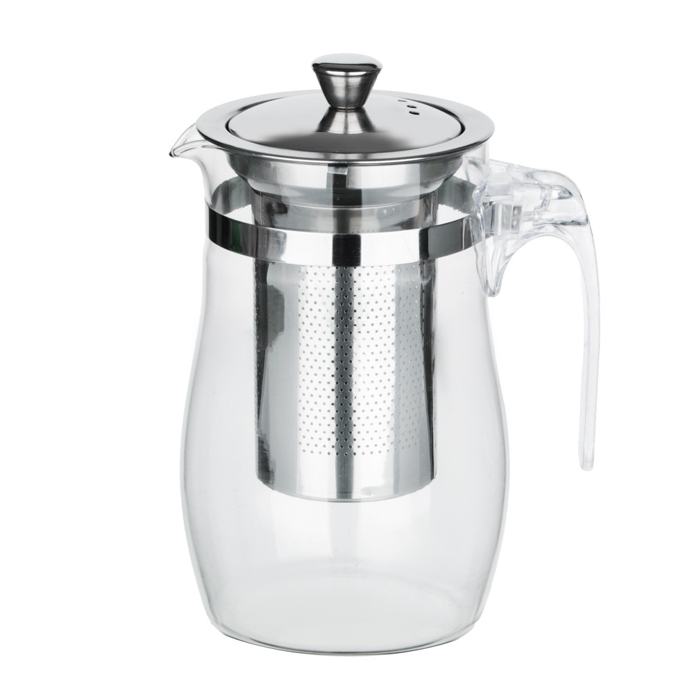 Чайник заварочный 700мл с ситечком, нерж.сталь, стекло, полистир., 850-196