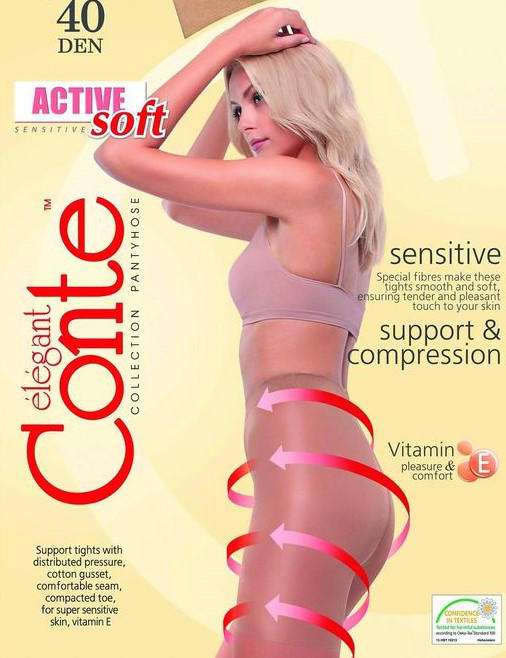 Колготки женские CONTE ELEGANT ACTIVE SOFT 40, р.4, natural, 14С-70СП, РБ