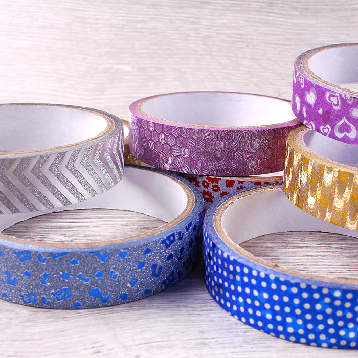 Лента декоративная липкая с блёстками 20мм*9м  Darvish, DV-8788