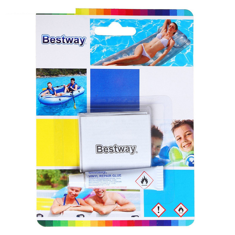 Ремонтный комплект для бассейнов и надувных изделий с клеем 5г (130см2) Bestway 62022