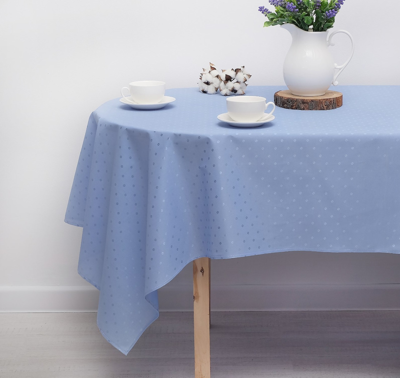 Скатерть Голубая лагуна 140х210см, трикот,принт МИКС, 100% п/э