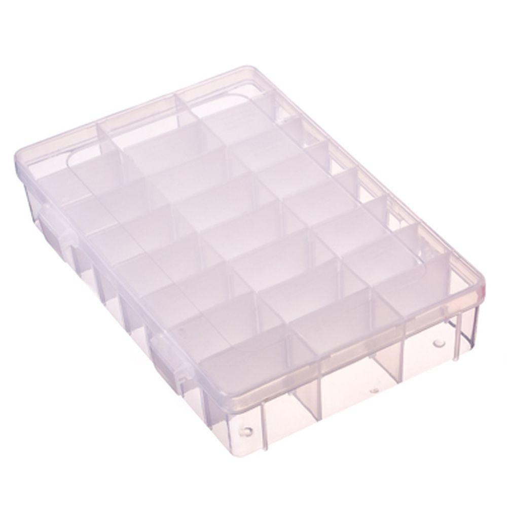 Контейнер для мелочей, 24 отдел, прозрач., пластик, 19х13х4см 406-011