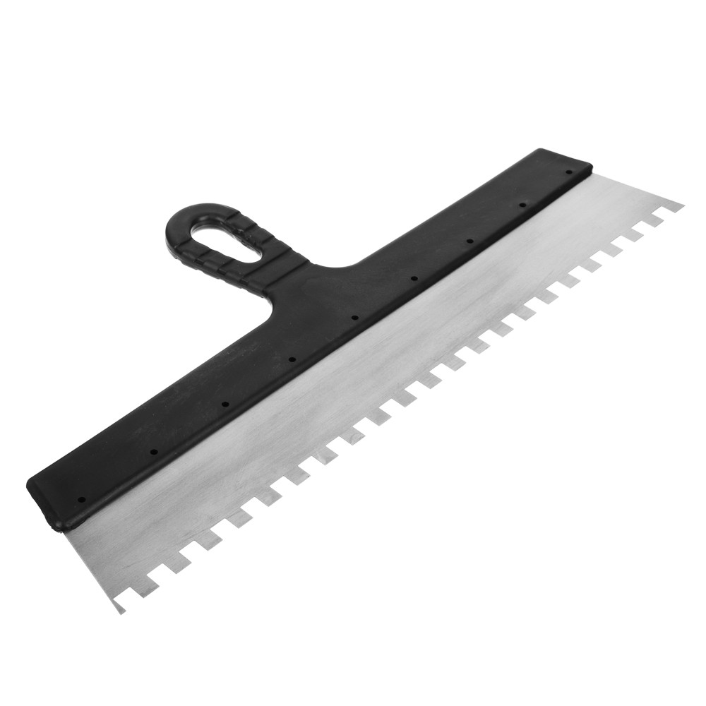 Шпатель металл (нерж.), пластиковая ручка 450 мм, зуб 10х10 683-156